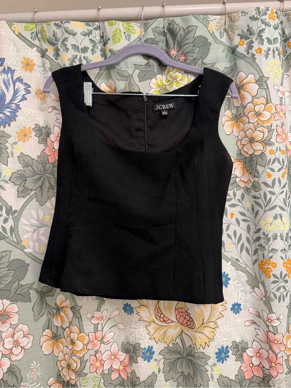 J. Crew Black Square-Neck Sleeveless Camisole